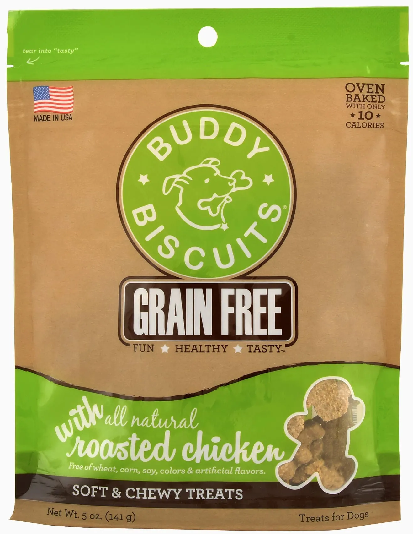 Grain Free Buddy Biscuits, Soft and Chewy Treats, 5 oz