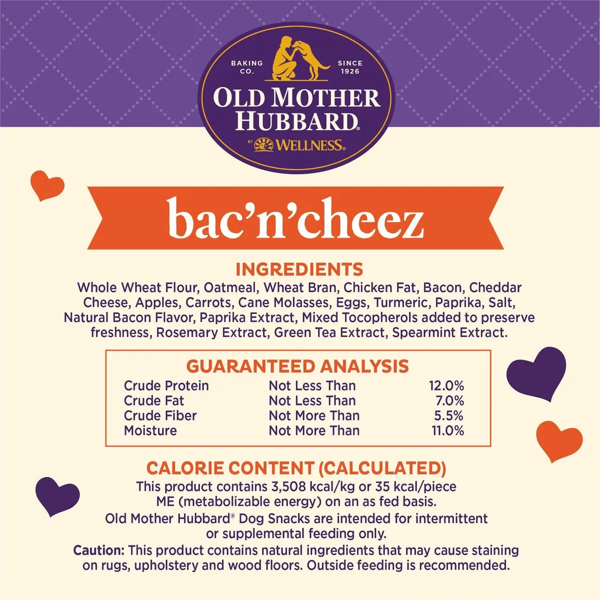 Old Mother Hubbard Classic Bac'N'Cheez Natural Oven-Baked Biscuits Dog Treats